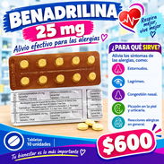 Benadrilina 25 mg (10 tab)-$600 H.E - Img 57900966