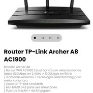 Router TP-Link Archer A8 AC1900. (Dual band) con velocidades de hasta 600Mbps en 2.4GHz + 1300Mbps en 5GHz - Img 57776759