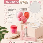 Combo #3 maquillaje regalo labial esponjas espejo bálsamo - Img 58079271
