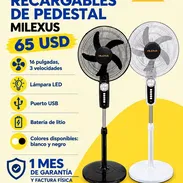 Ventilador recargable marca Milexus con batería de litio, lámpara led y puerto USB - Img 57526227