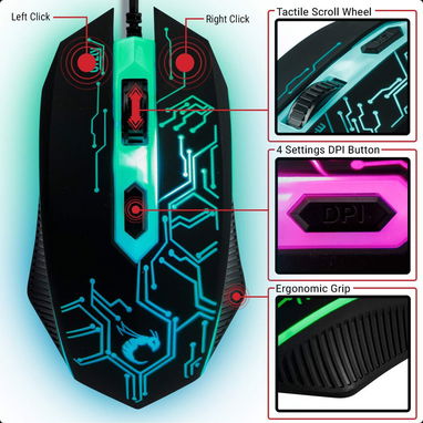 (X) Orzly Hornet RX-250 Combo Gamer 4 en 1 Teclado RGB + Mouse Gaming + Auriculares con Micrófono + Alfombrilla - Img 126472437