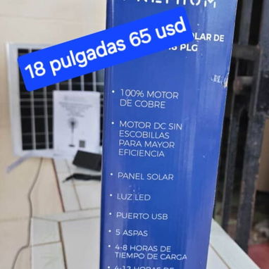 Ventiladores recargables de 16 y 18 pulgadas con panel solar - Img 123172767