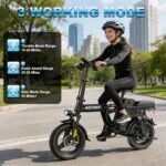 Bicicleta Eléctrica Plegable 14” 1200W 24MPH Batería 48V 10Ah Suspensión y Frenos de Disco - 2/4