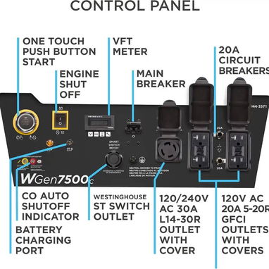 PLANTA ELÉCTRICA 9500W ALTA CALIDAD WESTINGHOUSE ORIGINAL!!* - 2/2
