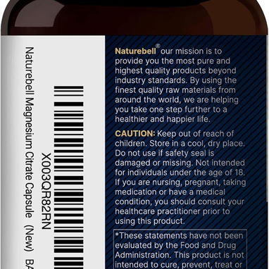 Citrato de Magnesio 500mg + Vitamina C (Naturebell · 240 cápsulas) - 3/4