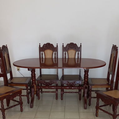 Juego de comedor 6 sillas Caoba - 3/3