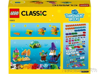 🛍️ Juguete LEGO Original 11013 Classic Ladrillos Creativos Transparentes ✅ 500 PIEZAS Legos - Img main-image