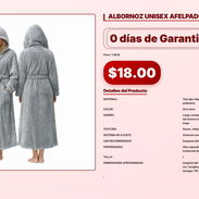 ALBORNOZ UNISEX AFELPADO CON CAPUCHA . - Img 56926186