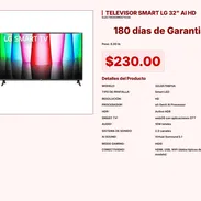 Smart TV LG 32" AI HD con 180 Días de Respaldo Técnico por $230 VPT#-0306 - Img 55255177