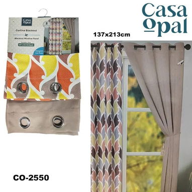 Cortina blackout 2 paños uno liso y uno con diseño (UH) - 6/10