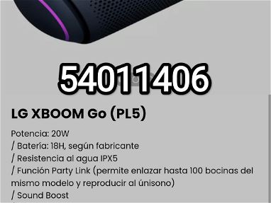 !!! Bocina Bluetooth LG XBOOM Go (PL5) Potencia: 20W / Batería: 18H, según fabricante!!! - Img main-image-45514111