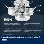 Set de Calderos de Acero Inoxidable marca EÓN para todo tipo de cocinas. Domicilio incluido. - Img 58383285