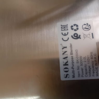 LICUADORA PLÁSTICA 2.5L 5000W SOKANY CON 15 VELOCIDADES, SEMIPROFESIONAL, ENTREGA DE FACTURA Y GARANTÍA, VARIEDAD ... - 4/4