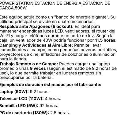 Estación de energía de 500w - Img 122734552