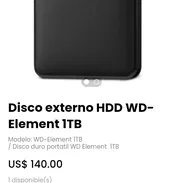 Disco externo HDD WD-Element 1TB. Disco duro portatil WD Element  1TB - Img 53528710