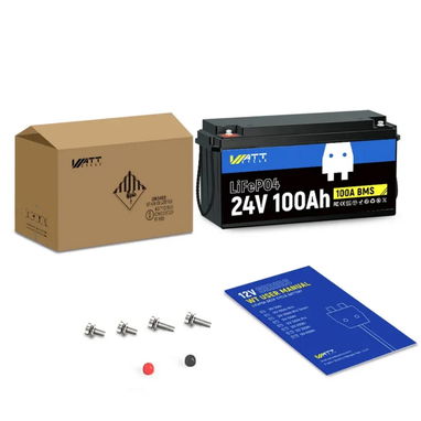 WattCycle Batería LiFePO424V 100Ah, 2560Wh, BMS 100A, Protección de Baja Temperatura y Conexión Escalable - 2/5