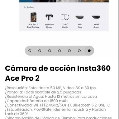 Cámara de acción Insta360 Ace Pro 2. Resolución: Foto: Hasta 50 MP, Video: 8K a 30 fps - 6/6