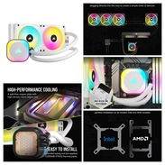 Un saludo 💵120usd Corsair iCUE Link H100i Liquid CPU Cooler 240mm AIO QX120 RGB Fans Fits Intel LGA 1700, AMD AM5 (Whit - Img 52778156
