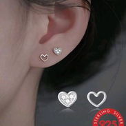 💖✨ PENDIENTES DE CORAZÓN ASIMÉTRICOS PLATA S925 ✨💖 - Img 57516532