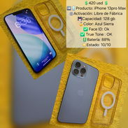 IPhone 13pro Max con 88% de batería, todo original para venta o cambio solo por iPhone menor y vuelto - Img 55591023