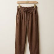 Pantalón Casual de Lino Color Marrón con Cordón Ajustable • Talla M/L • 20usd - Img 56148605