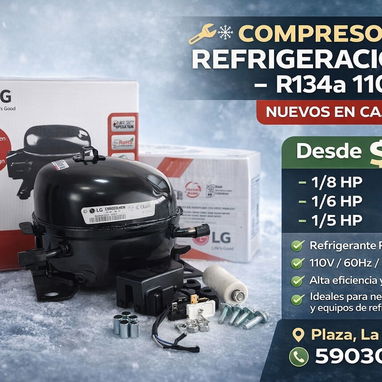Máquina de refrigeración 'LG' compresor de frío 1/8Hp - 1/6Hp - 1/5Hp R-134a (110V/60Hz) nuevos + kit de instalación. - Img 118063587