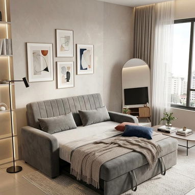 Sofá cama moderno  ( gris, carmelita y negro)⭐️Entrega Incluida⭐️ - Img 121727841