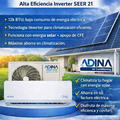 Split  Adina Inverter y convenciones, los más ahorradores para sistemas fotovoltaicos, 3 meses garantía, entrega  Habana - 2/3