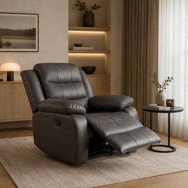 🛋️ Asiento Reclinable en Polipiel Negra 💰 430 USD  Disfruta de una experiencia de descanso superior con este elegante - 2/3