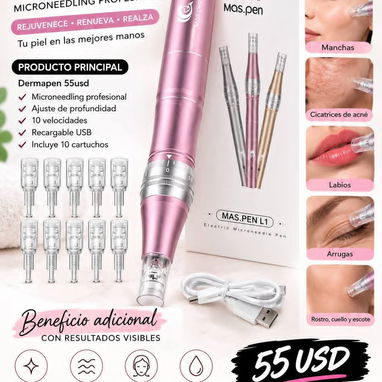 Faciales:Radiofrecuencia, Espátula ultrasónica, Fibroblast/plasmapen, Dermapen - 4/5
