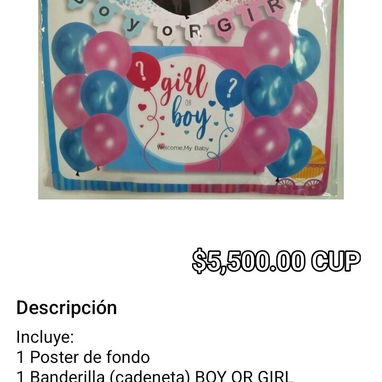 Artículos para decoración de revelación de sexo y babyshower - Img 122382067