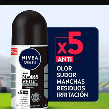Desodorantes Nivea Roll On, frasco de 50ml para Caballeros, Black & White. - Img 124677303