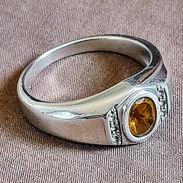SORTIJA DE PLATA 316L CON PIEDRA DE CITRINO ORIGINAL. UNA SOLAMENTE! - Img 56369958