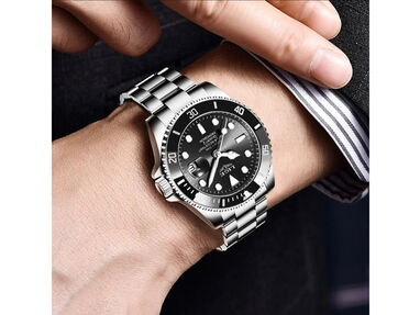 ✳️ Reloj Hombre ⭕️ Homenaje Rolex Submarino Negro  Reloj Gama Alta Regalo Hombre Reloj Acero Inoxidable NUEVO a Estrenar - Img main-image-44583142