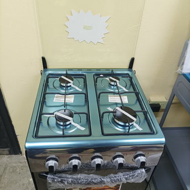 Venta Cocina con horno Rudenkov 4 hornillas, magneto, acero inoxidable, tapa de cristal, mensajería incluida - Img 109247163