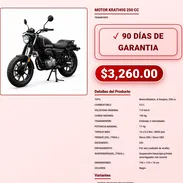 Moto Krathos 250 cc Tanque 9.5L Autonomia Optimizada Cuba VPT-0211 - Img 57972212
