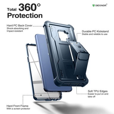 Cover para Celular Galaxy S9 Certificado Anti-Choque Dexnor Shielder Total 360º Protection en 20 USD - 9/10