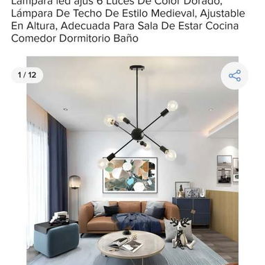 Super Elegante Lampara de 6 bombillos - Img 107521849