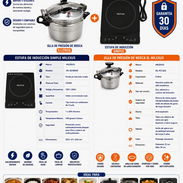 Combo Cocina De Inducción + Olla De Presión De Rosca 5L - Img 56563307