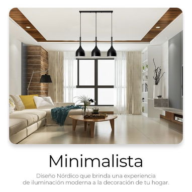 Lámpara de techo decorativa colgante negra estilo vintage(juego de 3) - Img 91346087