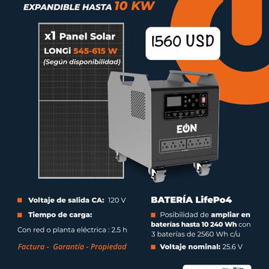 🔷 Estación de Carga 2KW - 2560wh / 2000w ✅ EÓN 🔴Con Panel solar 💲1410 USD 🔴Sin panel solar 💲1560 USD - Img 118590465