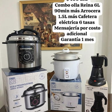 Olla Reina, Arrocera, Cafetera eléctrica, Tostadora, Olla de presión, Cocina infrarrojo, Batidora(COMBOS) - Img 122891513