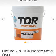 Pintura vinil TOR española blanco mate 15lt - Img 55347235