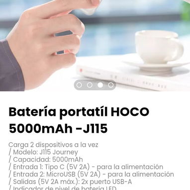Batería portatíl HOCO 5000mAh -J115. Modelo: J115 Journey - Img 121333543