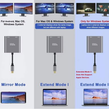 🪷Adaptador USB-C a Dual HDMI Selore&S-Global (4K@60Hz)🪷 - Img 116974702