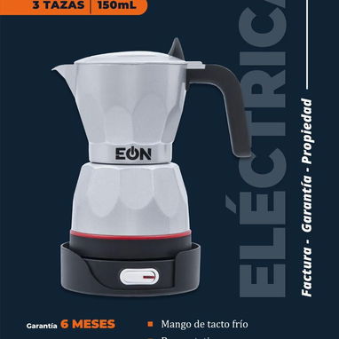 🚧 Cafetera Eléctrica de 3 & 6 Taza Marca EÒN 150 ML & 300 ML Color Gris / Rojo & Negras 🚧 - Img 116011582