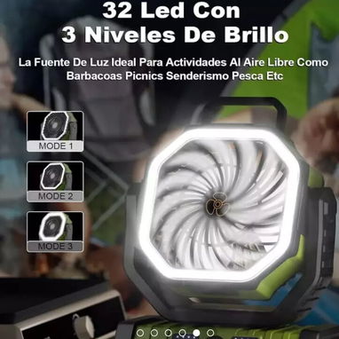 Ventilador Recargable-powerbank + lámpara-20000mAh-Nuevo - Img 100541542